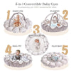 5-In-1 Thick & Plush Baby Play Gym, Tummy Time Play Mat with 6 Toys, Cat Bed, Dog Bed, Cloudico, Convertible Stage-Based Developmental from Baby to Toddler, 19.29 X 45.28 X 45.28 Inches Tummy Time Comfortable Nursery Development Easy Assembly Mat