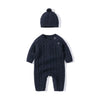 Autumn Newborn Girl Boy Knitted Jumpsuits Outfits Baby Rompers Caps Clothes Sets Winter Long Sleeve Toddler Infant Overalls 2Pcs