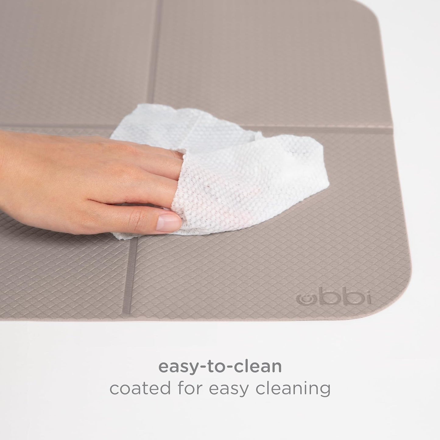 On-The-Go Folding Changing Baby Mat with Carrying Bag, Soft and Comfortable Diaper Bag Accessory Must Have for Newborns, Easy to Clean, Portable Changing Pad, Taupe