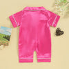 REDWOON Infant Baby Girl Boy Silk Jumpsuit Pajamas Short/Long Sleeve Button-Up Satin Pjs Footie Romper Pajama Nightgown