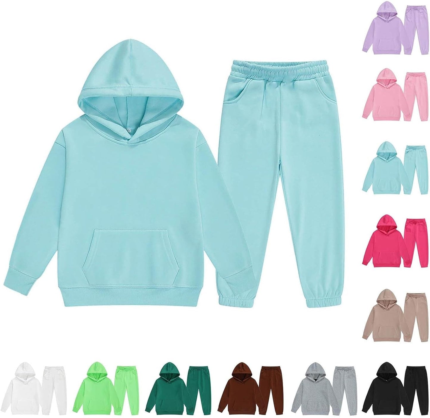 Toddler Kids Sweatsuit Girls Boys 2 Piece Tracksuit Jogging Outfits Set Hooded Sweatshirt and Jogger Sweatpants Clothing Sets