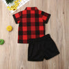 2025 Baby Summer Clothing Toddler Kids Baby Boy Gentleman Clothes Checked Shirt Tops Shorts Bottoms 2Pcs Formal Outfit 1-5T