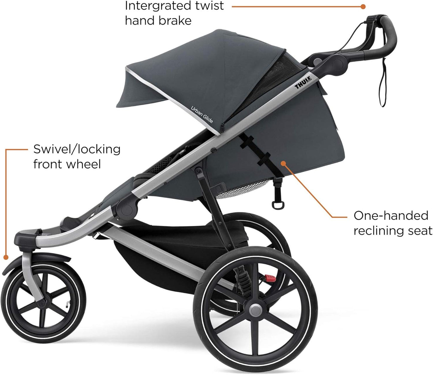 Urban Glide 2 Jogging Stroller - Single Baby Stroller Perfect for Daily Strolling and Jogging - Features 5-Point Harness, Lightweight and Compact , Durable and Versatile Design for All Terrains