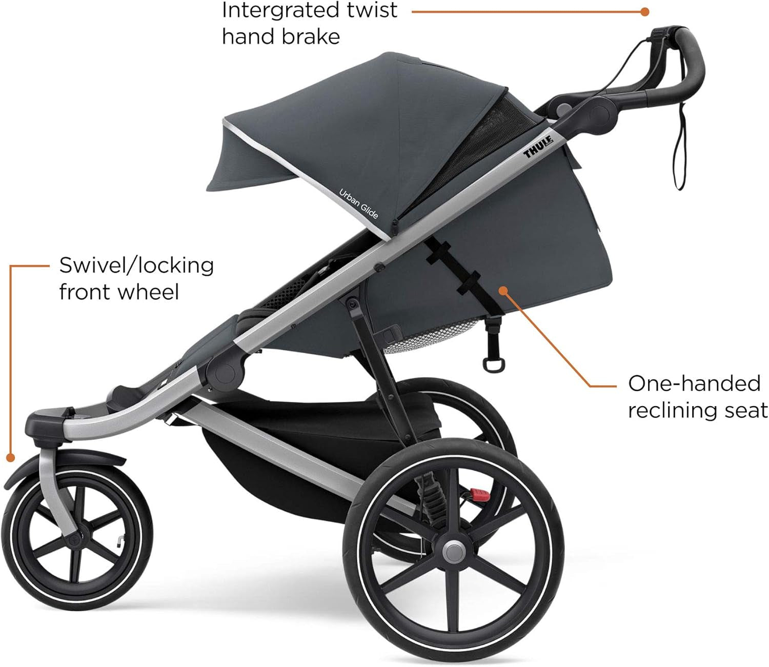 Urban Glide 2 Jogging Stroller - Single Baby Stroller Perfect for Daily Strolling and Jogging - Features 5-Point Harness, Lightweight and Compact , Durable and Versatile Design for All Terrains