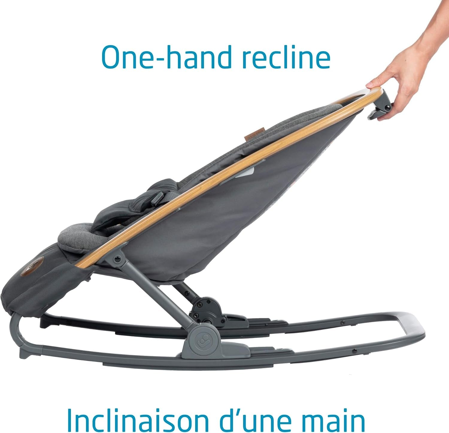 2-In-1 Kori Rocker, Folds Flat, Travel, Washable Fabrics, Classic Graphite