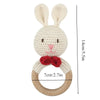 OOTDTY Crochet Elk Bunny Rattle Toys Wooden Baby Pram Clip Baby Gym Stroller Hanging Pendant Newborn Crib Mobile Rattle Toys