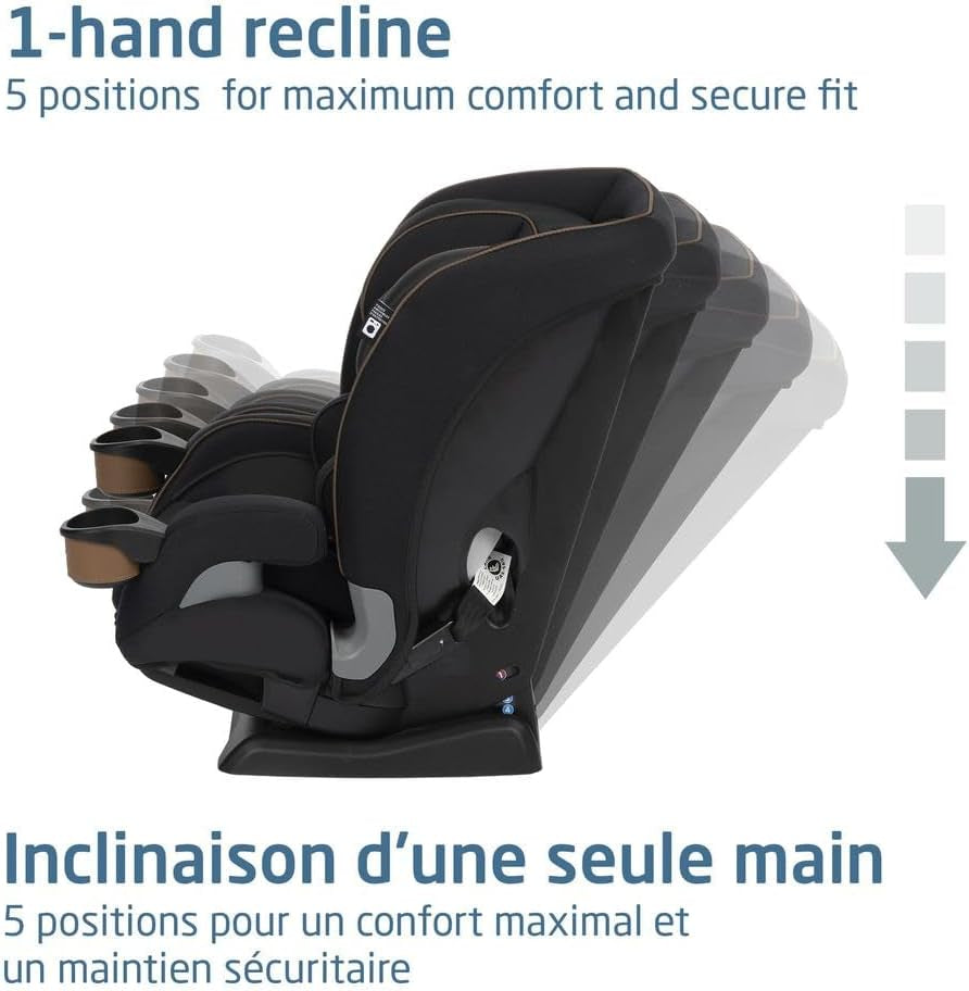 Kani 4-In-1 Car Seat, Convertible from Infant to Toddler (1.8-18 Kg), Ultra Slim, Washable Seat Cover, Designer Black
