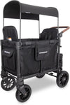 W2 Luxe Pro Stroller Wagon (2 Seater) - Collapsible Wagon Stroller with Seats Featuring 5-Point Safety Harnesses and Adjustable Sun Canopy, Jet Black