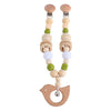 OOTDTY Crochet Elk Bunny Rattle Toys Wooden Baby Pram Clip Baby Gym Stroller Hanging Pendant Newborn Crib Mobile Rattle Toys