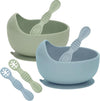 6 Piece Suction Bowls & Training Spoons, 100% Food Grade Silicone Feeding Set, Self Feeding Bowl and Utensils for Led Weaning, BPA Free