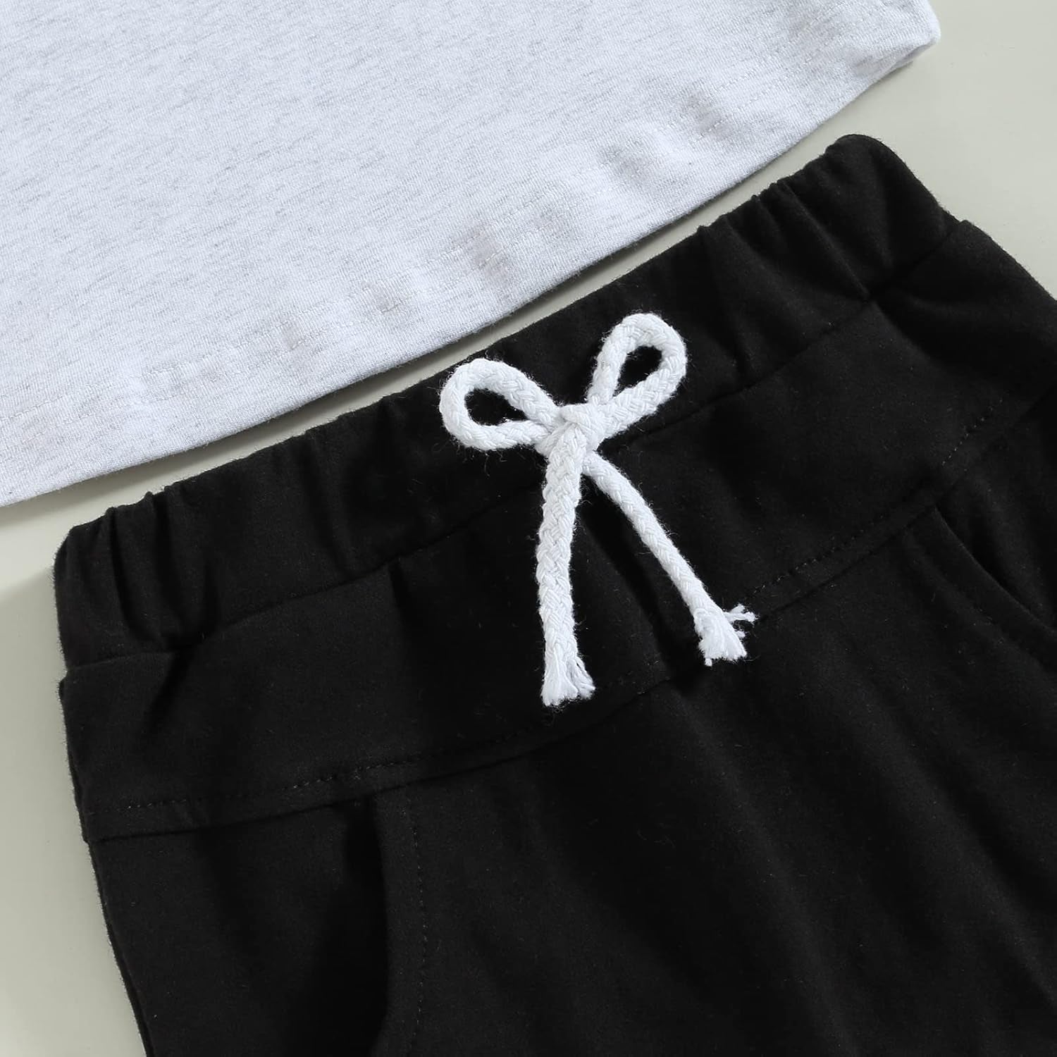 Toddler Baby Boy Summer 2Pc Clothes Short Sleeve Contrast Color T-Shirt+ Drawstring Shorts Pants Set Outfits