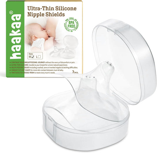 Nippleshield Silicone Nipple Shields for Breastfeeding with Carry Case Ultra-Thin Super-Soft (18Mm, 2Pk)
