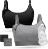 Pumping Bra,Hands Free Pumping Bra 2 Pack Supportive Comfortable All Day Wear Pumping and Nursing Bra in One,S-Xxl