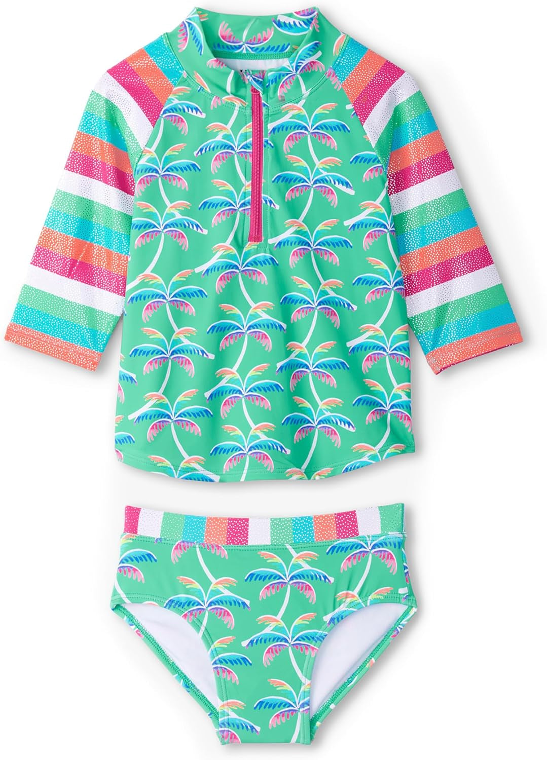 Girls' Rainbow Palm Rashguard Set (Toddler/Little Big Kid)
