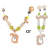 OOTDTY Crochet Elk Bunny Rattle Toys Wooden Baby Pram Clip Baby Gym Stroller Hanging Pendant Newborn Crib Mobile Rattle Toys