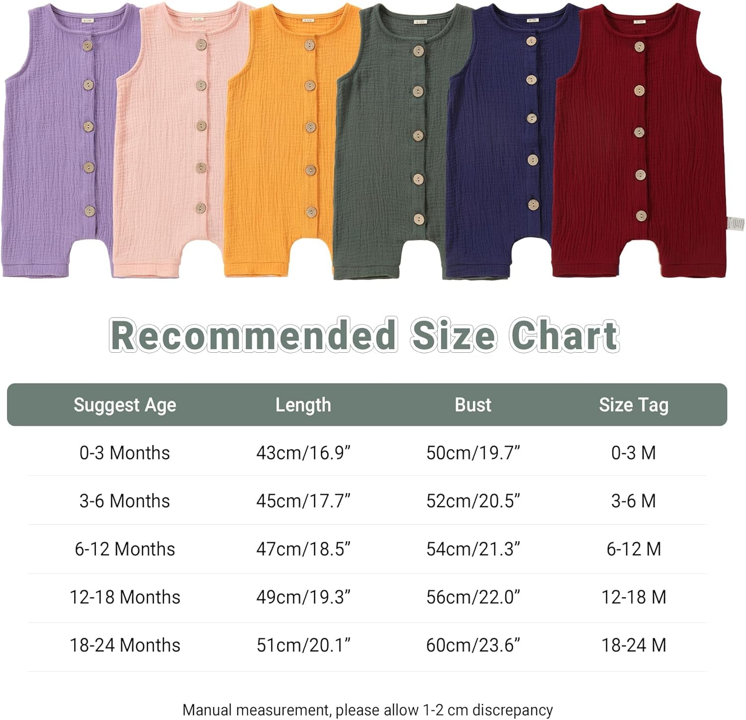 Baby Sleeveless Summer Romper Infant Toddler Cotton Outfits Unisex Boys Girls Jumpsuit 0-24 Months