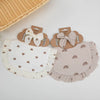 2Pcs/Set Ruffled Edge Muslin Cotton Baby Bibs Hair Bows Girls Headbands Flower Print Saliva Towel Feeding Burp Cloths Scarf