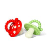 Chompy Mushroom Silicone Teether 2PK - BPA Free, Multi-Texture, Hand Held Teether for Infants 0-36 Months, Easy to Clean