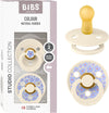 Pacifiers - Studio Collection | Natural Rubber Baby Pacifier | Set of 2 Bpa-Free Soothers | Made in Denmark | Jasmine Latex - Ivory Mix | Size 6 to 18 Months