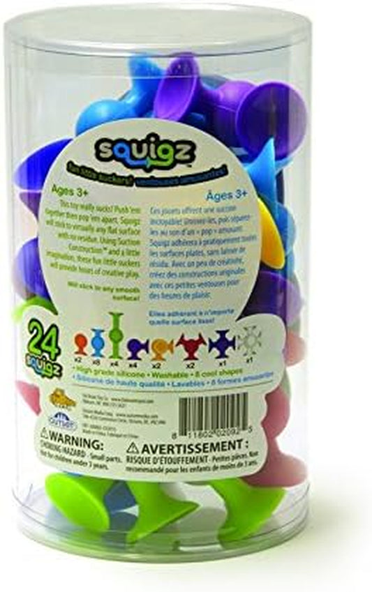 Fat Brain Toys - Squigz Starter Set - Stick'Em to Any Smooth Surface! - 3 Piece Set Ages 3And Up