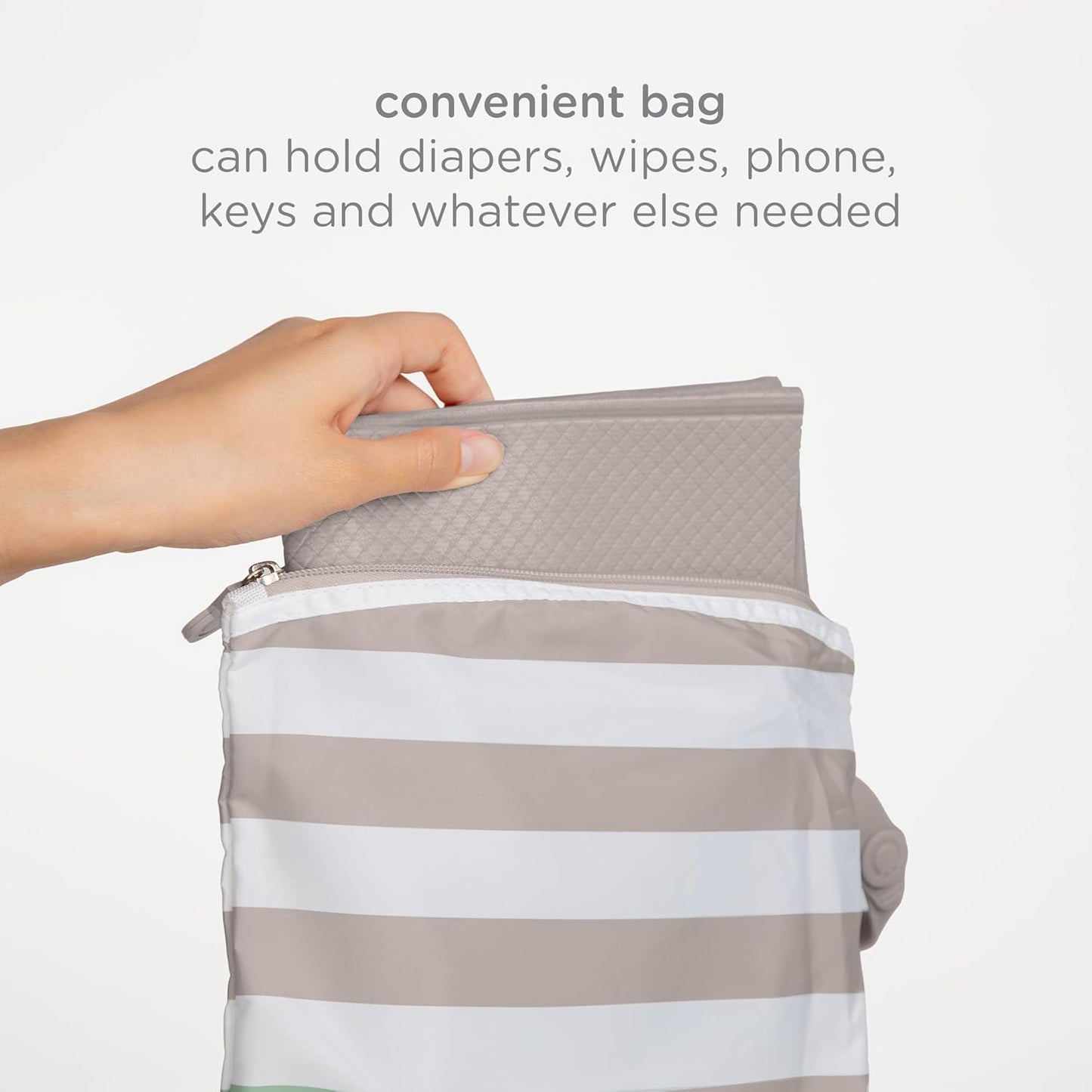 On-The-Go Folding Changing Baby Mat with Carrying Bag, Soft and Comfortable Diaper Bag Accessory Must Have for Newborns, Easy to Clean, Portable Changing Pad, Taupe