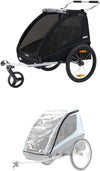 Coaster XT 2-Seat Bicycle Trailer & Stroller, Black and  Coaster/Cadence Rain Cover