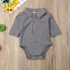 2019 Baby Summer Clothing Infant Baby Boy Gentleman Solid Formal Bodysuit Short Sleeve Turn down Collar Shirts Jumpsuit Set