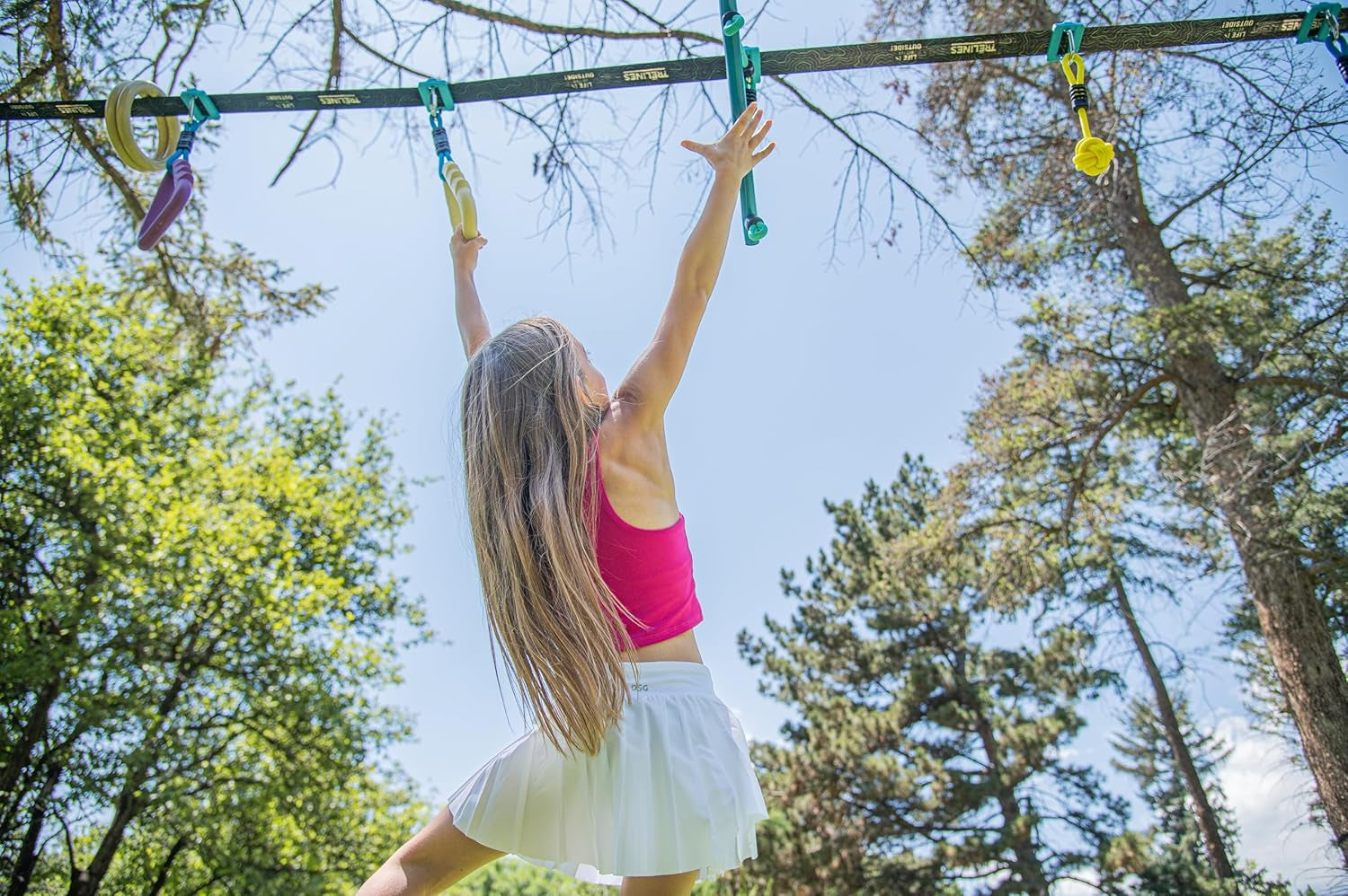 Trelines Ninja Adventure Line 36 Ft - Black Metal Swing Set