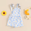 Floral Print Children Girls Overall Casual Summer Daisy Print Sleeveless Kids Shorts Romper Jumpsuit for Newborn Toddler Clothes