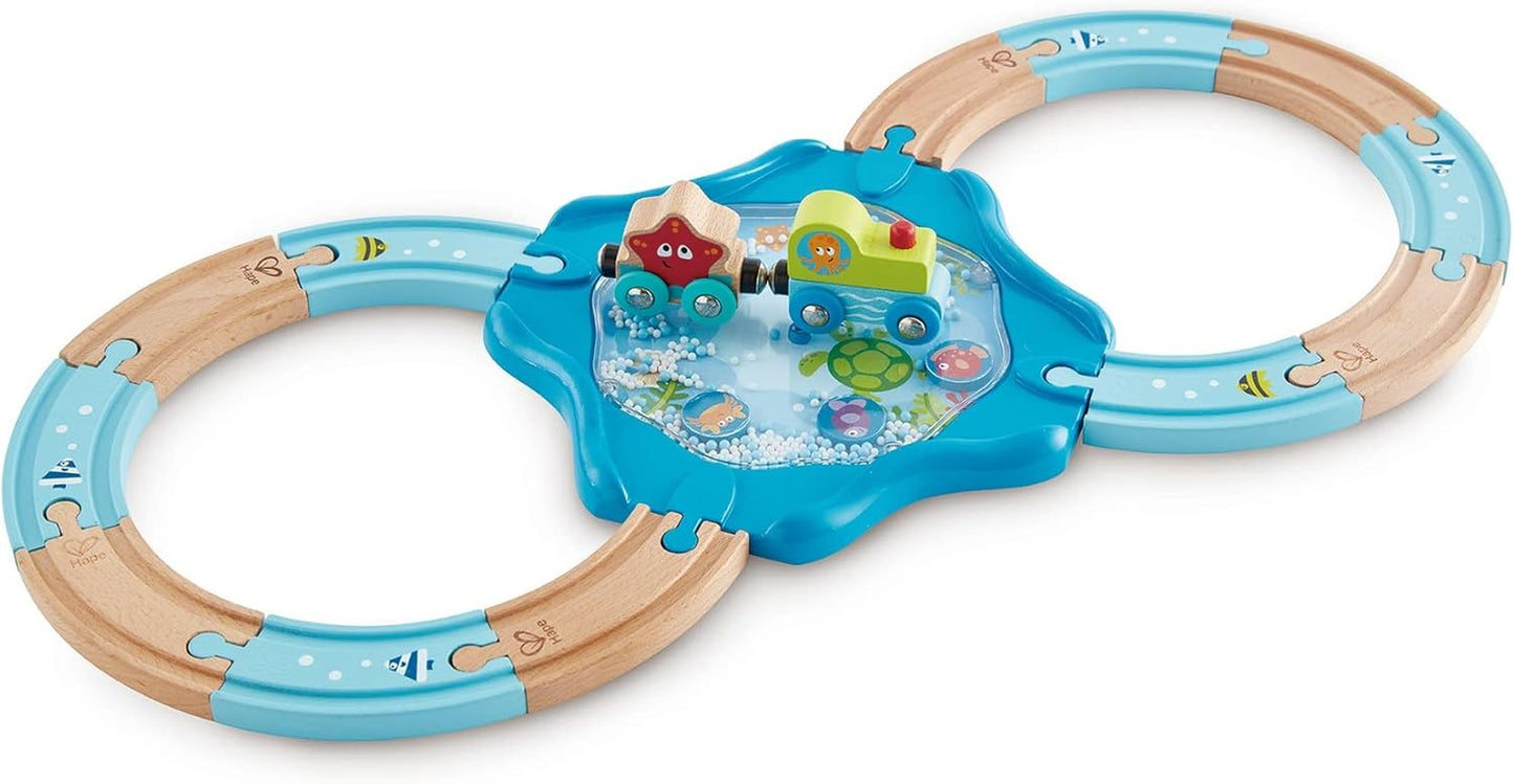 Undersea Figure 8 Play Set | under Water Inspired Wooden Railway and Train Toy Set for Toddlers