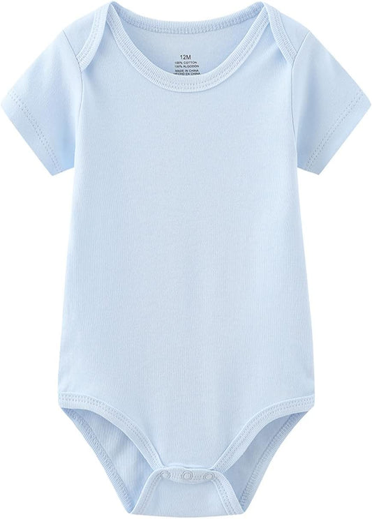Unisex Newborn Bodysuits Infant Baby Clothes Short Sleeve One-Piece Cotton Bodysuit 5 Pack for Baby Boys and Girls