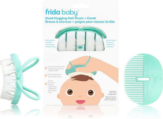 Infant Head-Hugging Baby Hairbrush and Comb Set Newborn and Up