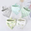 5Pcs/Lot Baby Bibs Triangle Double Cotton Bibs Cartoon Print Saliva Towel Baby Boys Girls Feeding Apron Cotton Bandana Bibs