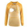 Maternity Nursing Hoodie Long Sleeve Striped Pregnant Women Tops Breastfeeding Sweatshirt Nurse Clothes for Spring Autumn