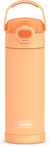 FUNTAINER 16 Ounce Stainless Steel Vacuum Insulated Bottle with Spout and Locking Lid, Orange