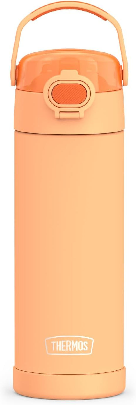 FUNTAINER 16 Ounce Stainless Steel Vacuum Insulated Bottle with Spout and Locking Lid, Orange