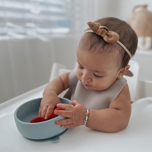 Nouka Suction Bowl | 100% Food-Grade Silicone | Comes with a Tab Lifts & Suction Base | Non-Slip & Soft | Dishwasher Friendly | Bloom | Size 320Ml