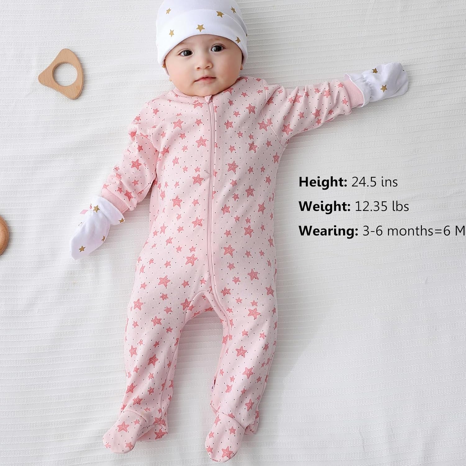 Newborn Baby 2-Way Zipper Romper Cotton One-Piece Jumsuit 3-Pack, 0-24 Months