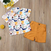 2024 Baby Summer Clothing Toddler Kids Baby Boys Tops T-Shirt Colorful Dinosaur Shorts Bottoms 2Pcs Outfits Clothes 1-6T
