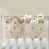 Baby Crib Storage Bag Cotton Muslin Stroller Hanging Mulitifunction Toddler Diaper Nursery Bed Storage Organizer