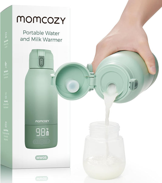 Portable Milk Warmer for Travel – Dual Heating for Breast Milk & Water, Fast Heating, Long Battery Life, 17 Oz Large Capacity for All-Day Feeding Convenience