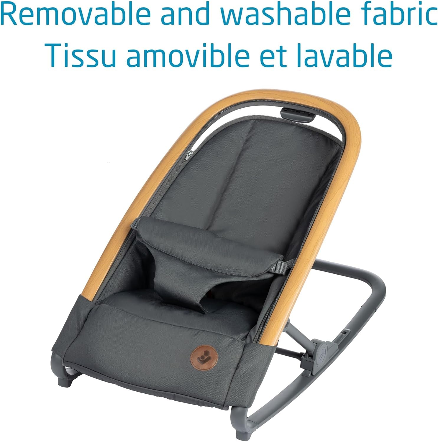 2-In-1 Kori Rocker, Folds Flat, Travel, Washable Fabrics, Classic Graphite
