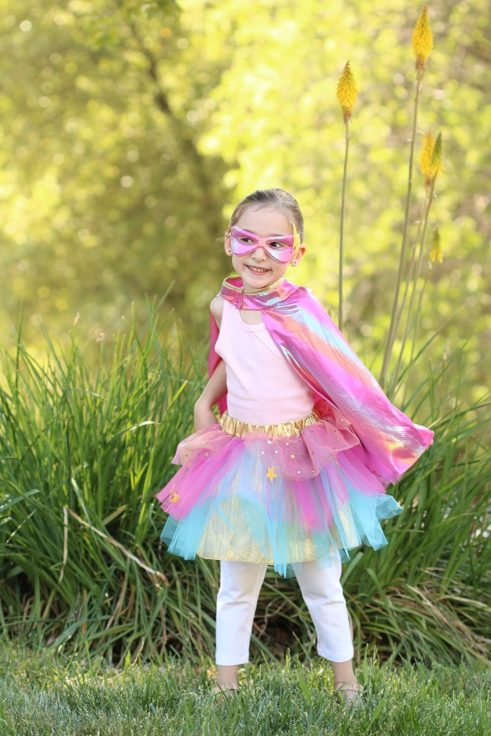 Super-Duper Tutu/Cape/Mask, Pink/Gold Size 4-6