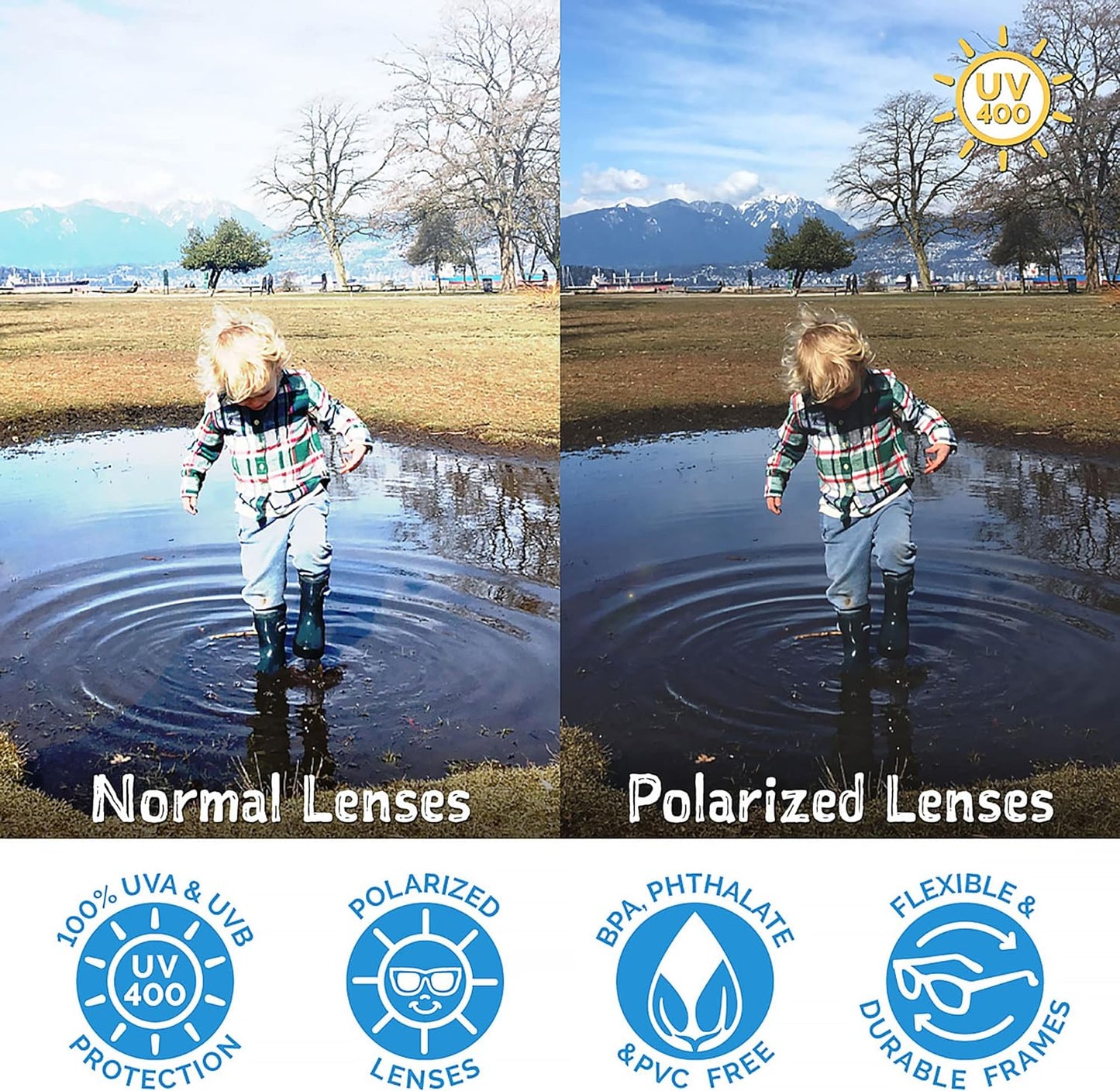 Sunglasses for Kids, with Strap & UV-400 Protection