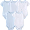 Unisex Newborn Bodysuits Infant Baby Clothes Short Sleeve One-Piece Cotton Bodysuit 5 Pack for Baby Boys and Girls
