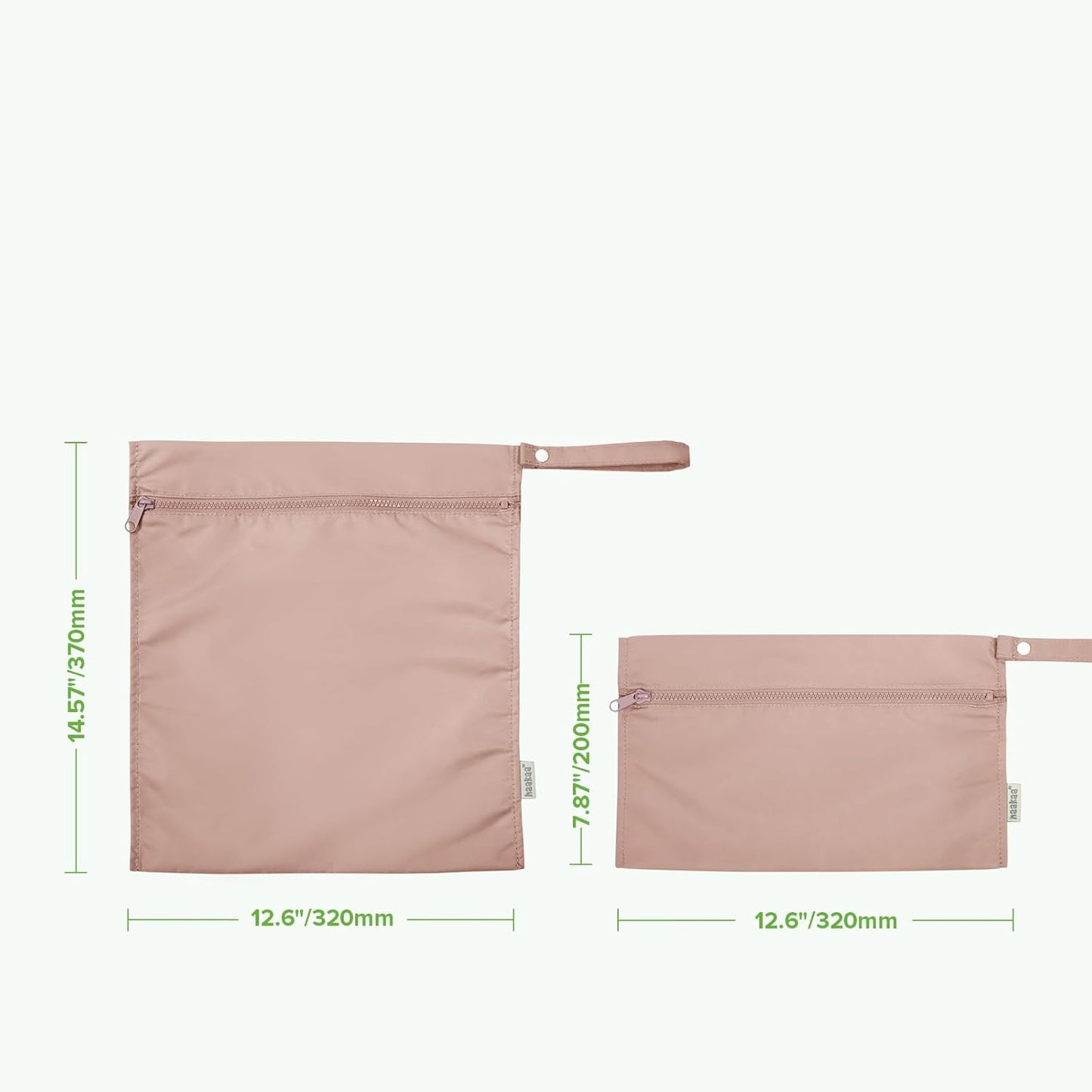 Waterproof Wet Bags for Baby, Wet Dry Bags for Diaper Bag, Travel, Swimsuit, Beach, Pool, Pump Parts, Stroller, Daycare,Yoga, Blush, 2 Pack