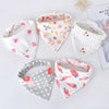 5Pcs/Lot Baby Bibs Triangle Double Cotton Bibs Cartoon Print Saliva Towel Baby Boys Girls Feeding Apron Cotton Bandana Bibs