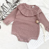 Baby Girls Romper Autumn New Born Baby Knitted Romper Ruffle Long Sleeve Newborn Baby Clothes Infant Baby Jumpsuits Girl Overall