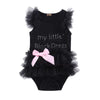 Kids Newborn Infantil Baby Girls Bow Embroidered Little Black Dress Fashion Letter Romper Jumpsuit