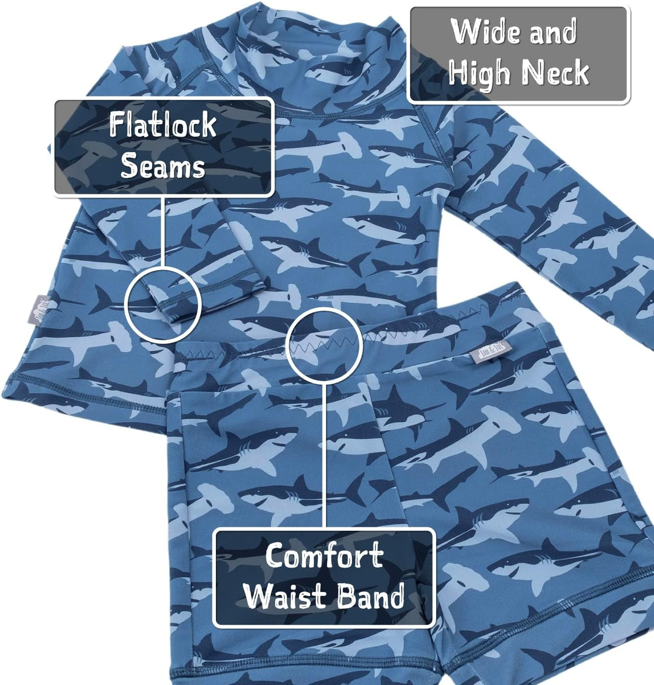 Long Sleeve 2-Pc UV Swim-Suit Set with Shorts (Baby, Toddler, Kids)